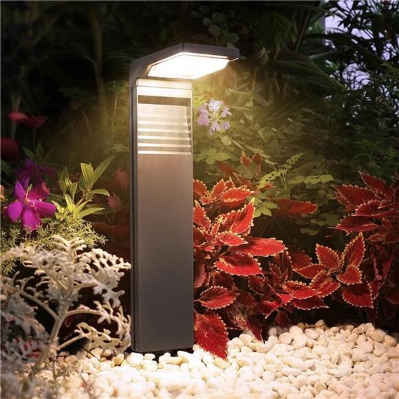 Solar Pathway Lights 4 Pack with Warm White and Cool White Mode, Modern Solar - Picture 1 of 7